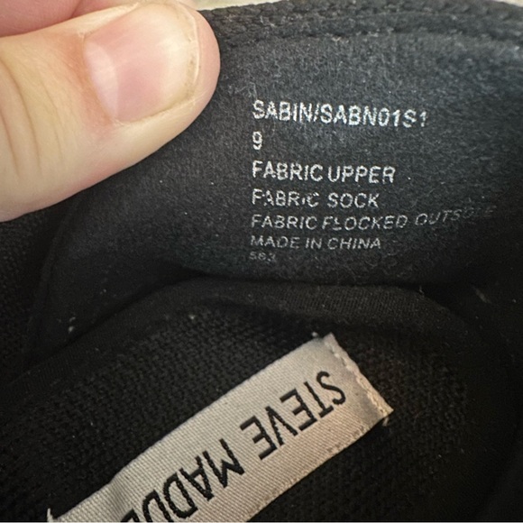 Steve Madden Sabin Black Flats Ladies Size 9 Knit Fabric Slip On Loafers - Picture 9 of 9